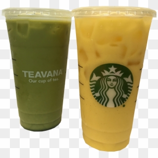 Starbucks' Orange Drink And Green Drink - Health Shake Clipart