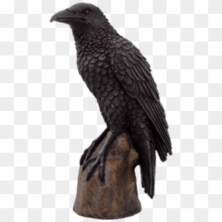 Free Png Download Black Raven Bird On Stump Statue - Raven Statue Clipart