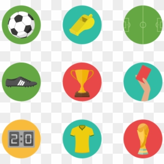 Soccer - Soccer Icon Flat Png Clipart