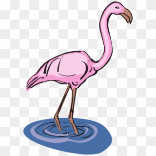 Flamingo Clipart Wings - Flamingo In Water Clipart - Png Download