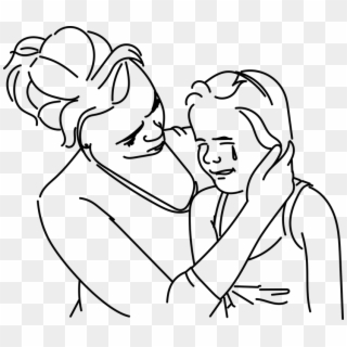 Crying Tears Png - Mother And Daughter Crying Drawing Clipart