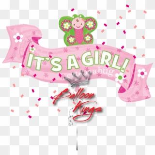 Its A Girl Butterfly Ribbon Clipart