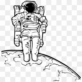 Astronaut On The Moon Png - Astronaut Coloring Clipart
