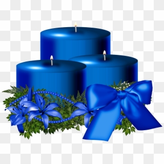 Candles Transparent Png Image - Blue Christmas Candle Png Clipart