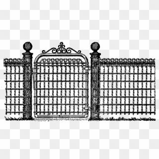 Free Fence Digital Stamp - Fence And Gate Clipart - Png Download