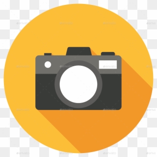 Camera Icon Flat - Circle Clipart