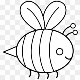 Cute Bumble Bee Line Art - Cartoon Bee Black And White Cute Clipart