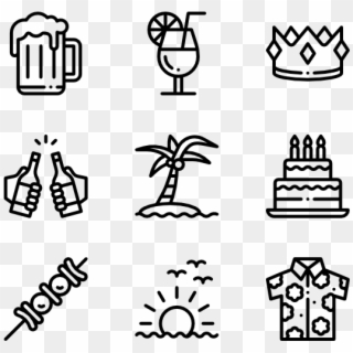 Summer Party - Wine Icons Clipart