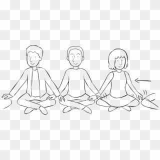Back People Sitting In Circle Tapping Hands On Their - Line Art Clipart