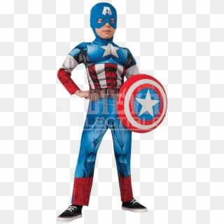 Kids Avengers Assemble Deluxe Captain America Costume - Captain America Costume For Kids Clipart