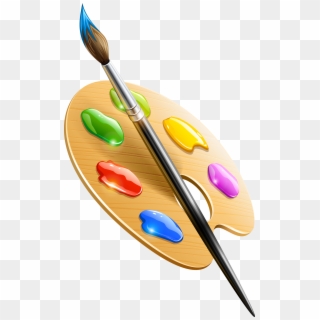 Cartoon Art Pallet - Art Png Paint Brush Clipart