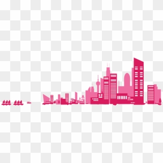 Request A Demo - Pink City Skyline Transparent Clipart