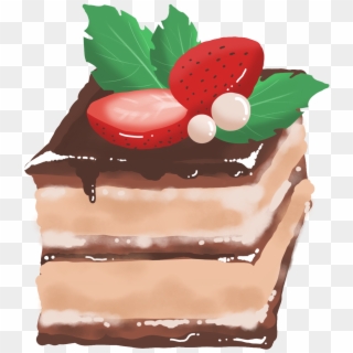 Strawberry Chocolate Cake Png And Psd - Cake Clipart