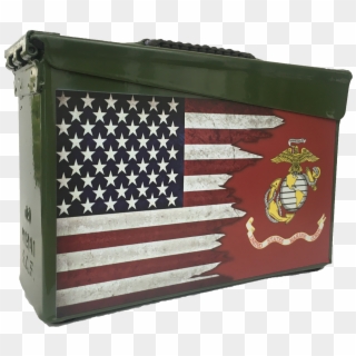 Dual Us Flag Usmc Custom Ammo Can - Flag Of Ecuador And America Clipart