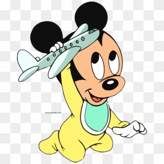 Baby Mickey Mouse Playing Toy Plane Clipart Png - Baby Mickey Mouse Playing Transparent Png