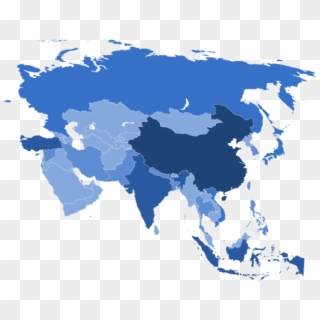 Blue World Map Photo Png Transparent Image - Map Of Asia Png Clipart