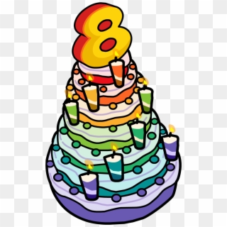 8th Anniversary Party Cake - Club Penguin Wedding Clipart
