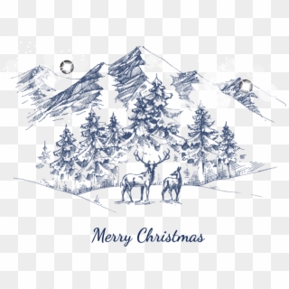 Free Png Download Snowy Mountain Png Images Background - Merry Christmas Vintage Mountain Clipart