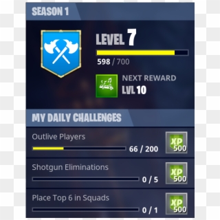 Daily-challenges - Fortnite Season 1 Level 10 Reward Clipart