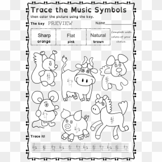 Funny Worksheets To Trace Basic Music Symbols For Younger - Formula For Electrical Engineering Clipart