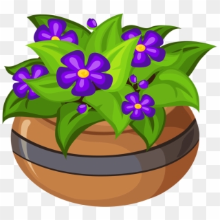 Potted Flowers, Potted Plants, Flower Pots, Friendship - Periwinkle Clipart
