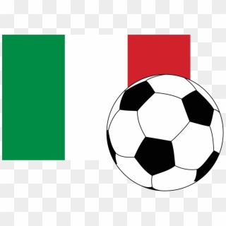 Flag Of Italy With Football - Soccer Ball Coloring Page Clipart