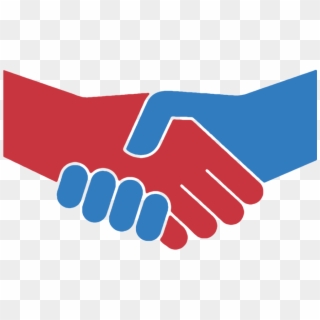 Hvac School Handshake - Red And Blue Hands Shaking Clipart
