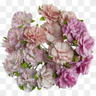 20 Mixed Pink Mulberry Paper Carnation Flowers - Goździki Clipart