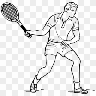 Jpg Free Library Big Image Png - Drawing Of A Tennis Player Clipart