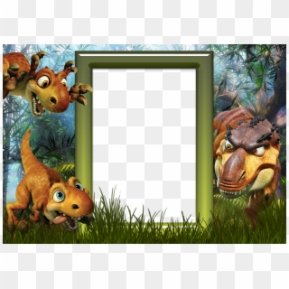 Kids Png Photo Frame With Dinosaurs - Dinosaur Photo Frame Clipart