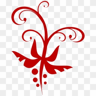 Red Flower Clipart Vine - Red Swirl Art Png Transparent Png