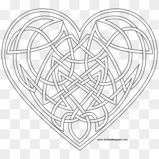 Knotwork Heart Coloring Page Also Available As A Transparent - Adult Coloring Pages Celtic Heart Clipart