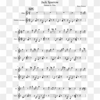 Jack Sparrow Sheet Music Composed By Hans Zimmer 1 - Partition Pirate Caraibe Jack Sparrow Clipart