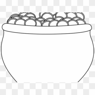 Gold Clipart Black And White - Black And White Pot Of Gold Clipart - Png Download