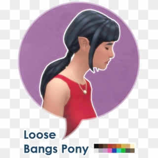 Loose Bangs Pony By Leh Gaming - June's Twin Tails Sims 4 Clipart