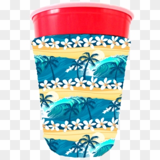 Coolie Junction Tropical Waves Beach Pattern Solo Cup - Animal Figure Clipart