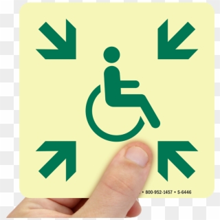 Glowsmart™ Directional Exit Sign, Handicap Area Sign - Emergency Assembly Area Sign Clipart