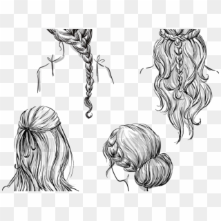 Drawn Braid Hand Drawn - Braided Hairstyles How To Draw Different Hairstyles Clipart
