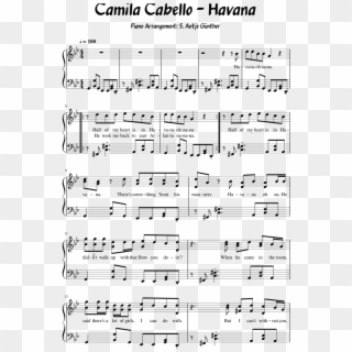 Easy Piano With Words - Easy Havana Piano Notes Clipart