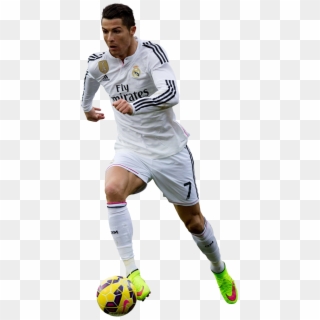 Cristiano Ronaldo With Soccer Ball - Cristiano Ronaldo White Background Clipart