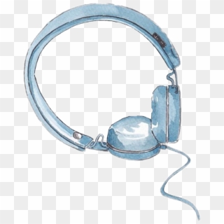 Headphones Watercolor Illustrations Music Freetoedit - Circle Clipart