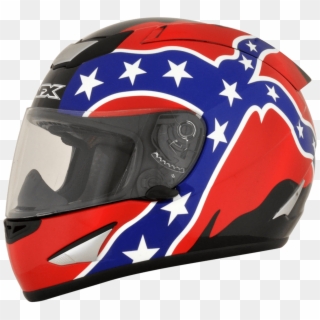 Afx Red Uni Rebel Flag Motorcycle Full Face Riding - Motorcycle Helmet Clipart