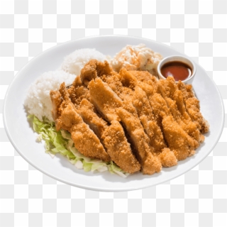 Chicken Katsu With Two Scoops Of Rice, Mac Salad, And - Tonkatsu Png Clipart