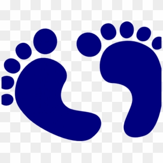 Dark Blue Clipart Baby - Navy Blue Baby Footprints - Png Download