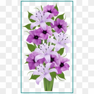 Best Purple Lilies Bouquet Clip Art Everyday Ⓒ - Clipart Of Flowers Bouquet - Png Download