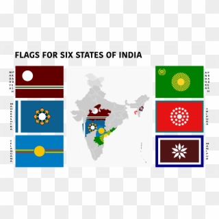 Redesignsflags For Six Indian States, - Emblem Clipart