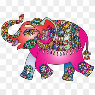 Colorful Cartoon Indian Elephant Clipart