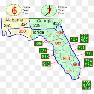 Map Florida Area Codes 1200px Area Code Fl Svg Florida - Florida Area Code Map Clipart