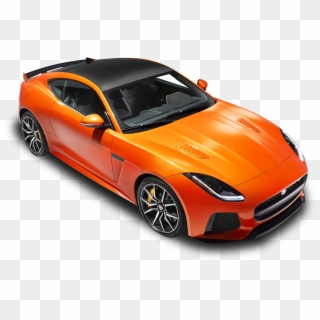 Orange Jaguar F Type Svr Coupe Top View Car - 2012 Jaguar F Type Orange Clipart