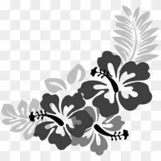 Image Royalty Free Grey Clip Art At Clker Com Vector - Black And White Tropical Flower Clip Art - Png Download